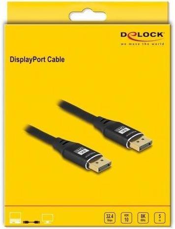Immagine prodotto Delock Cavo DisplayPort 8K 60 Hz 5 m nero metallo (5 m, DisplayPort)