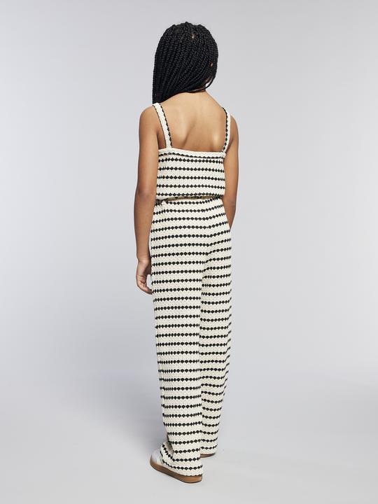 Actual product image Jonen Weite Mädchen Hose aus Fantasiestrick mit Gürtel (128)