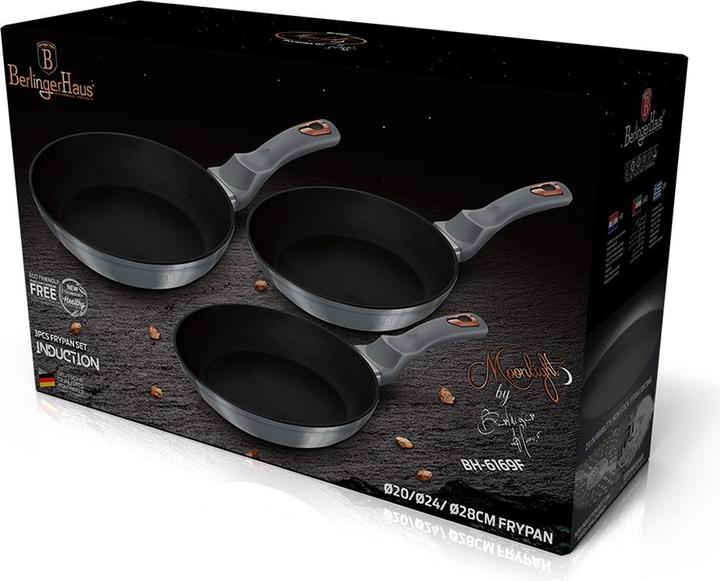 Produktbild BerlingerHaus Bratpfannen Set Ø 20/24/28cm Moonlight Collection (Bratpfanne, Aluminium, 20 x 4 cm)