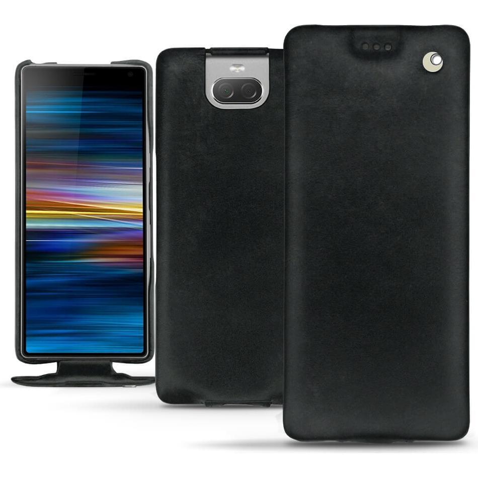 Noreve Lederschutzhülle vertikal (Sony Xperia 10), Smartphone Hülle, Schwarz
