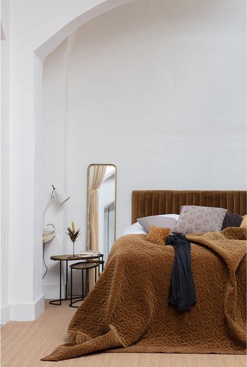 Actual product image Woood Mirror Slender Metal Antique Brass (31 x 145 cm)