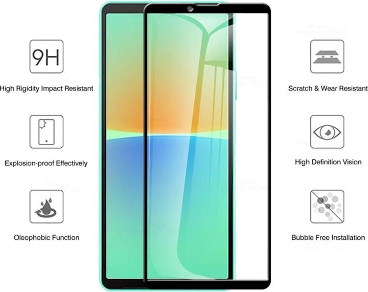 Actual product image Screenguard Sony Xperia 10 IV Full Screen Protective Glass Film 2.5D 9H (1 Piece, Sony Xperia 10 IV)