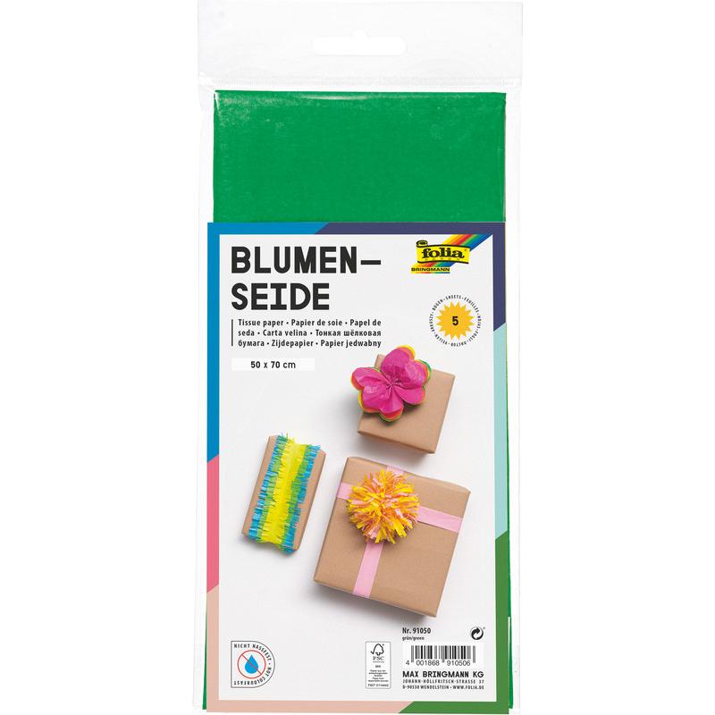 Folia, Bastelpapier, Seidenpapier, (B)500 x (H)700 mm, 20 g/qm, grn (20 g/m²)