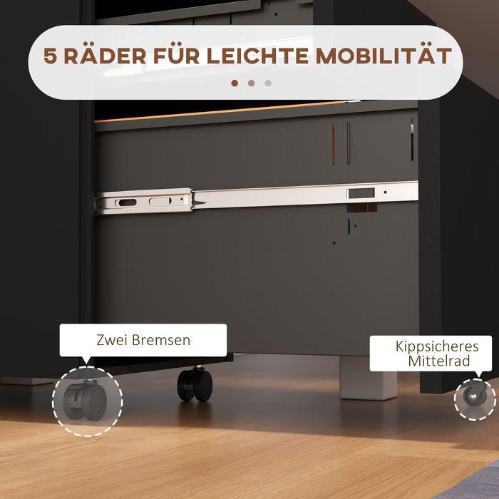 Produktbild Swisshandel24 Rollcontainer Aktenschrank, 3 Schubladen, abschliessbar, rollbar, 37cmx43,5cmx60cm, Schwarz (43.50 x 37 x 60 cm)