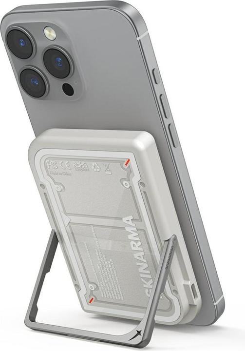 Actual product image Skinarma Powerbank Nexus Mecha Magnetic Kick-Stand 5000mAh 20W PD USB-C MagSafe grey (5000 mAh, 20 W)