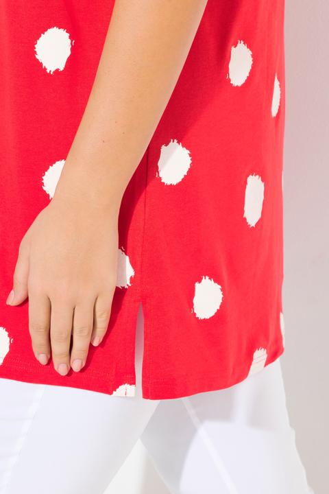 Immagine prodotto Ulla Popken Maglia dal taglio lungo e svasato con pallini, scollo rettangolare e mezze maniche (42, 44)