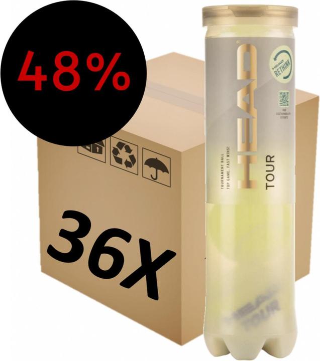 Actual product image Head Tour 36x 4 can tennis balls
