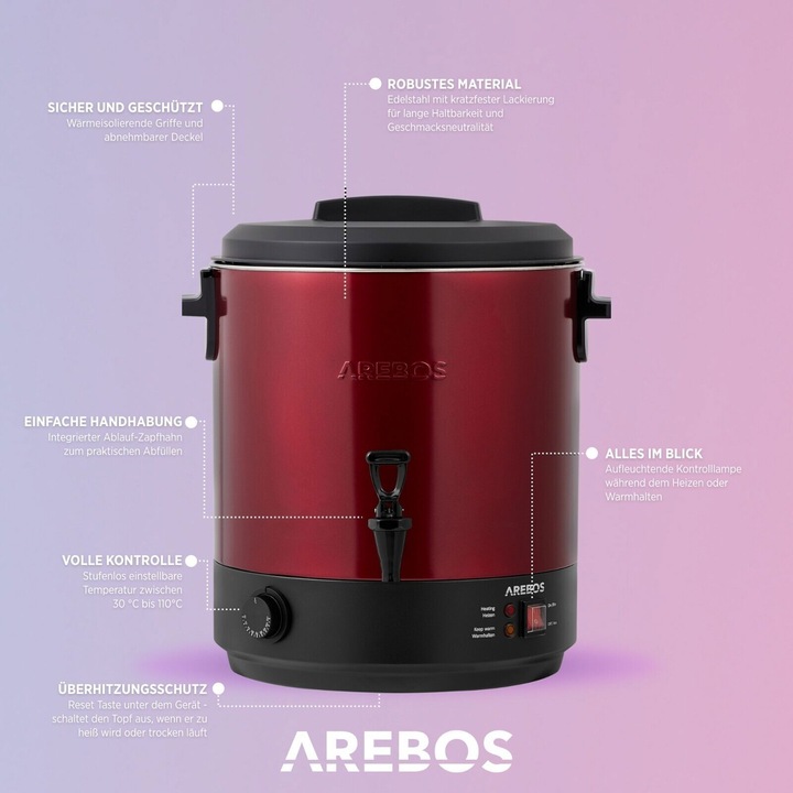 Image du produit Arebos Machine à cuire 28 L (28 l)