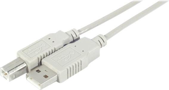 Actual product image Exertis Connect USB 2.0 cable High Speed, USB St. A / USB St. B, grey, 0.6 m USB cable for standard applications (0.60 m, USB 2.0)