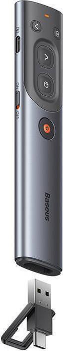 Immagine prodotto Baseus Orange Dot Telecomando multifunzione per presentazioni, con puntatore laser rosso - grigio