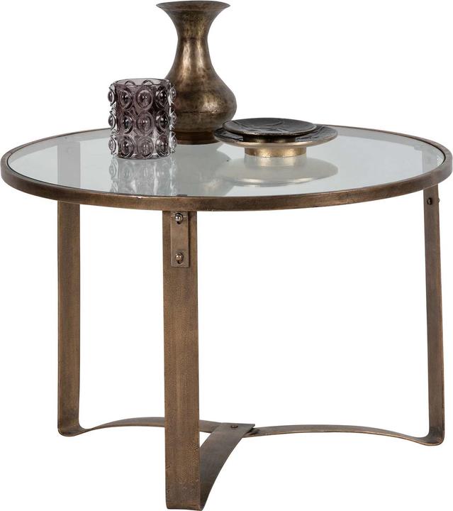 Immagine prodotto Woood Tavolino Occasionale Metallo Vetro Ottone Antico (Ø 65 x 45 cm)