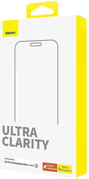 Actual product image Baseus Tempered Glass screen protector OS Diamond Series HD for Iphone 13/13 Pro/14(Clear) (1 pcs., Apple iPhone 13 Pro Max, Apple iPhone 14 Plus)