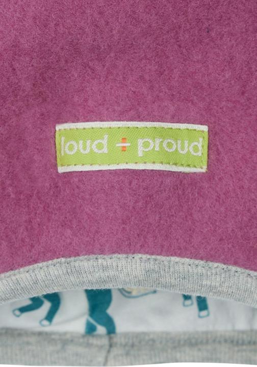 Actual product image loud + proud Beanie Wool Fleece Grape (62/68)