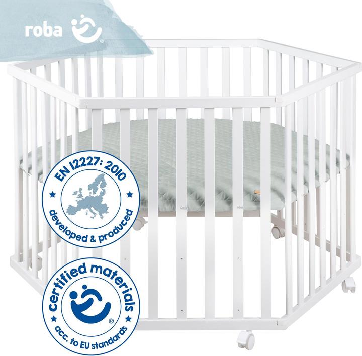 Actual product image Roba Playpen 6-corner Style Frosty green (121 cm, 121 cm, MDF)