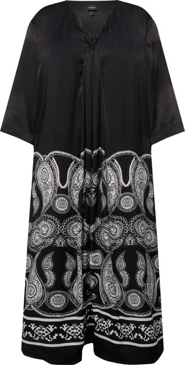 Image du produit Ulla Popken Robe maxi à imprimé cachemire, décolleté en V et manches 3/4 chauve-souris (46, 48)
