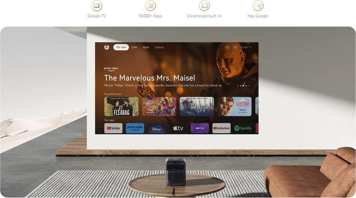 Actual product image Wanbo Projektor Mozart 1 Pro (2025) 1080p mit Android-System und Google Assistant Dunkelblau EU (Full HD, 5500 lm)