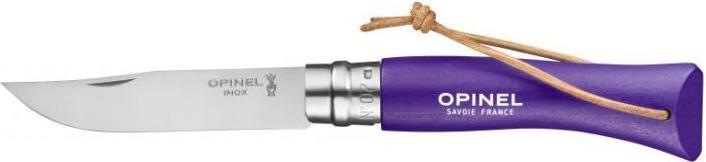 Opinel N°07 paars met leren veter