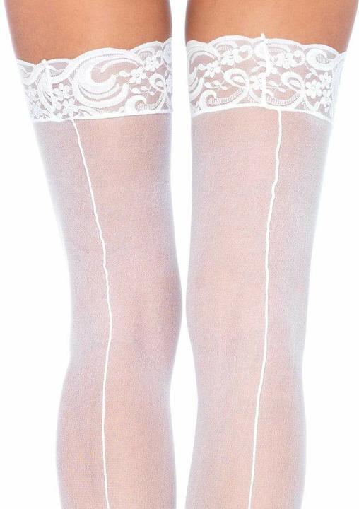 Actual product image Leg Avenue White High Stockings A Great Size (One size)