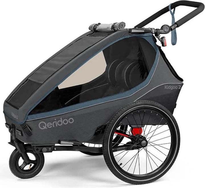 Qeridoo Kinderfahrradanhänger Kidgoo2 Navy Blue Kollektion 2023