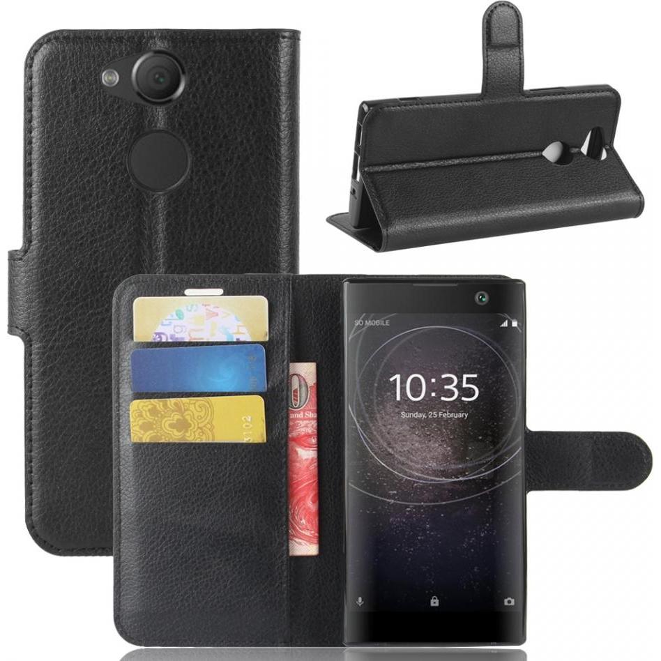 Screenguard Sony Xperia XA2 Leather Guard Lederhülle (Sony Xperia XA2), Smartphone Hülle, Schwarz