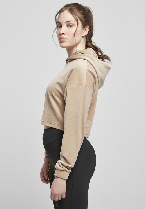 Actual product image Urban Classics Ladies Cropped Velvet Oversized Hoody (XL)