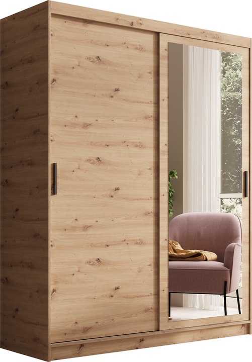 Immagine prodotto ADRK Furniture Armadio ad ante scorrevoli con specchio Hailey 160 (160 x 60 x 205 cm)