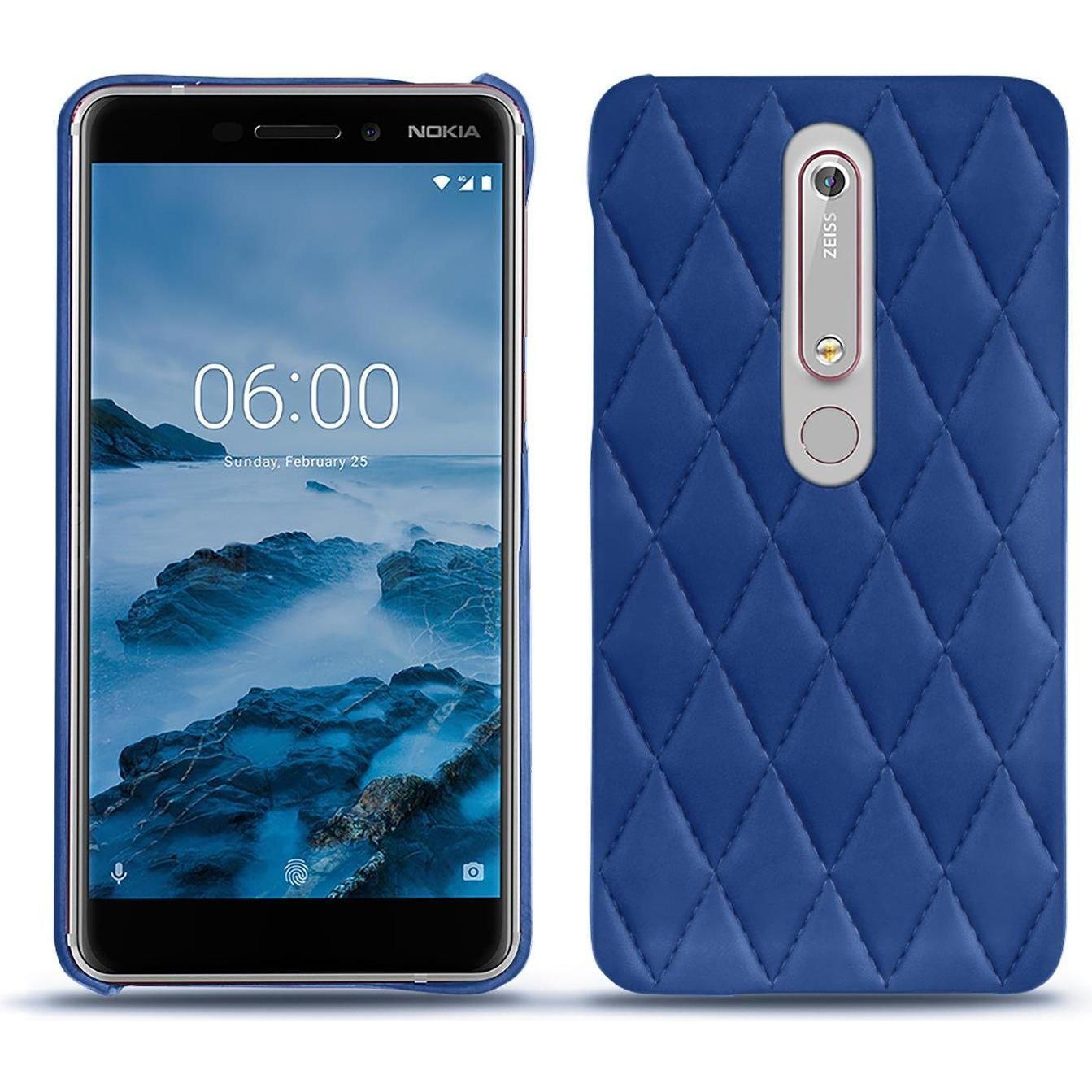 Noreve Lederschutzhülle (Nokia 6 (2018)), Smartphone Hülle, Blau