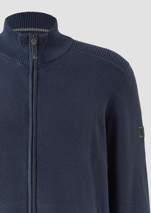 Produktbild s.Oliver Strickjacke Strukturmix-Strickjacke aus Baumwolle mit Stehkragen (M)