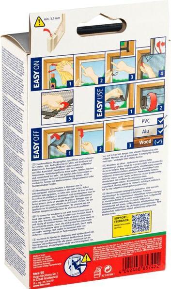 Immagine prodotto tesa Zanzariera COMFORT per finestre, con nastro velcro, autoadesiva, senza forare (130 x 150 cm)