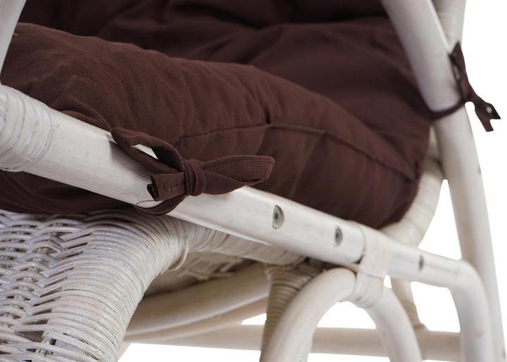 Actual product image Swisshandel24 Rocking Chair, Rattan Armchair, white - brown cushion