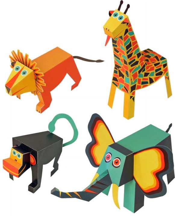 Produktbild Pukaca Papierspielzeugset. 4 Dschungeltiere (Deutsch)