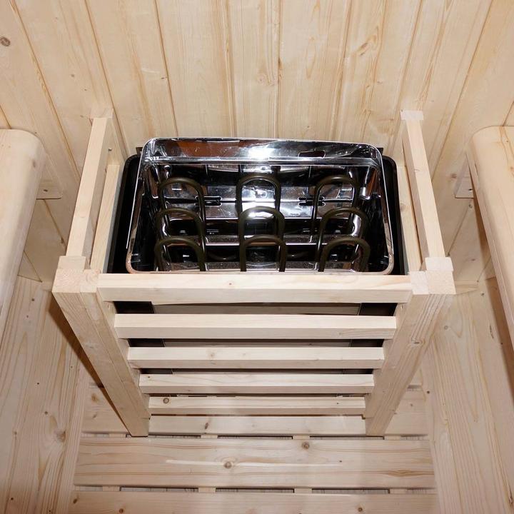 Actual product image Home Deluxe Outdoor sauna barrel sauna AQUILA DELUXE L- 195 x 220 cm for 4 persons - Sauna with 8kW heater