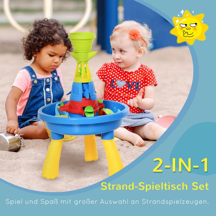 Actual product image Homcom Children's sandbox table with 21-piece accessories