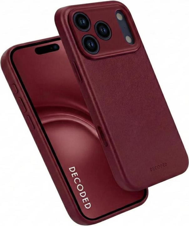 Actual product image Decoded Leather Backcover Apple iPhone 17 Pro Max Dark Ruby (Apple iPhone 17 Pro Max)