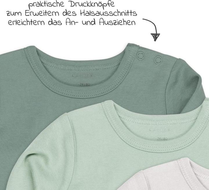 Produktbild La Loona LaLoona Baby-Bodys & Wickelbodys Body Langarm 3er Pack - Grün - (74, 80)