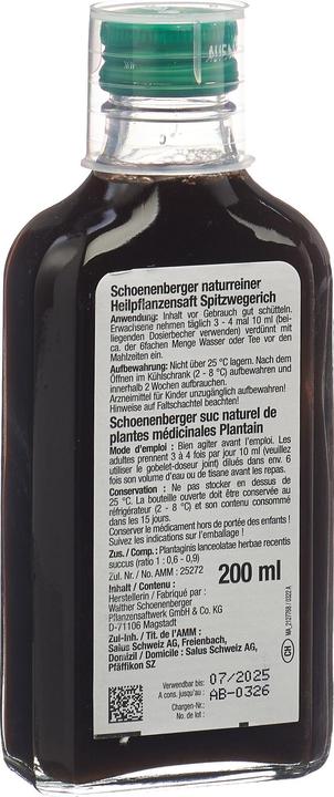 Produktbild Schönenberger Spitzwegerich Heilpflanzensaft Saft
