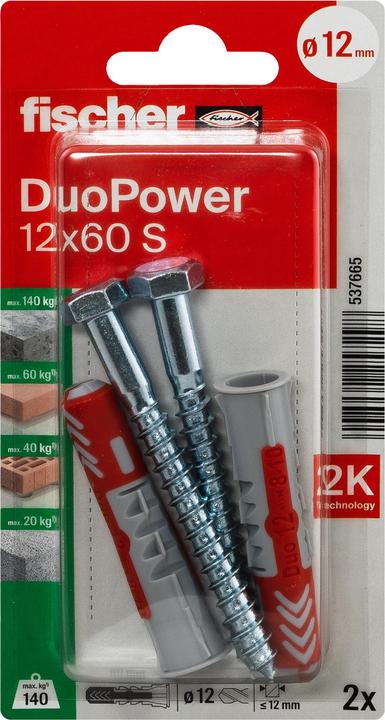 Produktbild Fischer DuoPower 12x60 S K (2 Stk.)