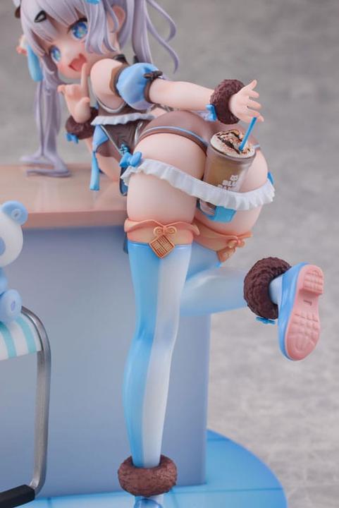 Actual product image Hotvenus Original Character Statue 1/6 Blue Panda Coffee by Henriita 19 cm