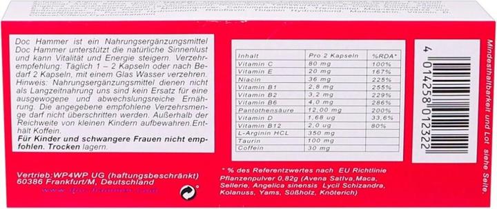 Nährwerte und Zutaten NoBraPro Doc Hammer Pop-Master (24 Stück, Kapseln, 35 g)