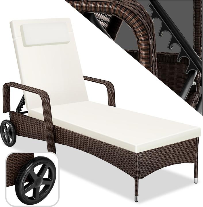 Produktbild tectake Sonnenliege Rattan (200 cm)