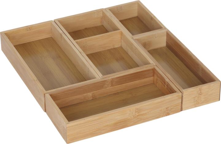 Relaxdays 5tlg. Schubladeneinsatz aus Bambus
