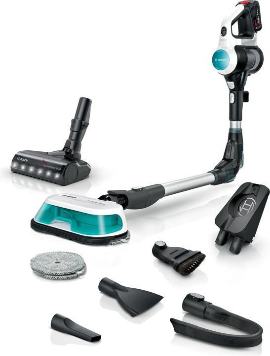 Immagine prodotto Bosch Hausgeräte Scopa elettrica lavapavimenti 2in1 Unlimited 7 ProHygienic Aqua Bianco