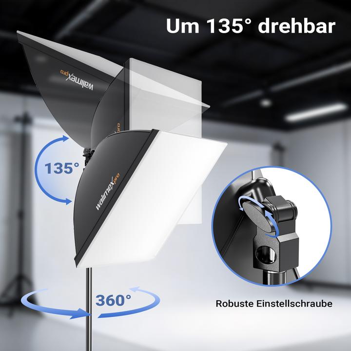 Actual product image Walimex pro LED 60 W Softbox Set with Stand, Bi-Colour Video Photo Light (Soft boxes)