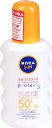 Actual product image NIVEA Sensitive Protect Sun Allergy (Sun spray, SPF 50, 200 ml, 150 g)
