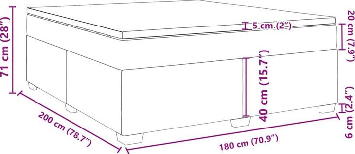 Produktbild vidaXL Boxspringbett (180 x 200 cm)