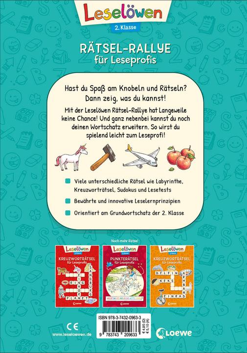 Image du produit Leselöwen Rätsel-Rallye für Leseprofis - 2. Klasse (Allemand, Loewe Apprendre et deviner, Dominik Rupp, 2021)