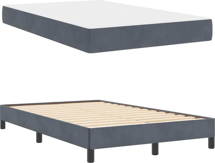 Image du produit vidaXL Boxspringbett Mit Matratze Samt Dunkelgrau (120 x 210 cm)