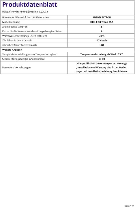 Produktbild Stiebel Eltron HDB-E 18 Trend 25A Elektronischer Durchlauferhitzer nahezu konstante Temperatur dank 2i Technologie