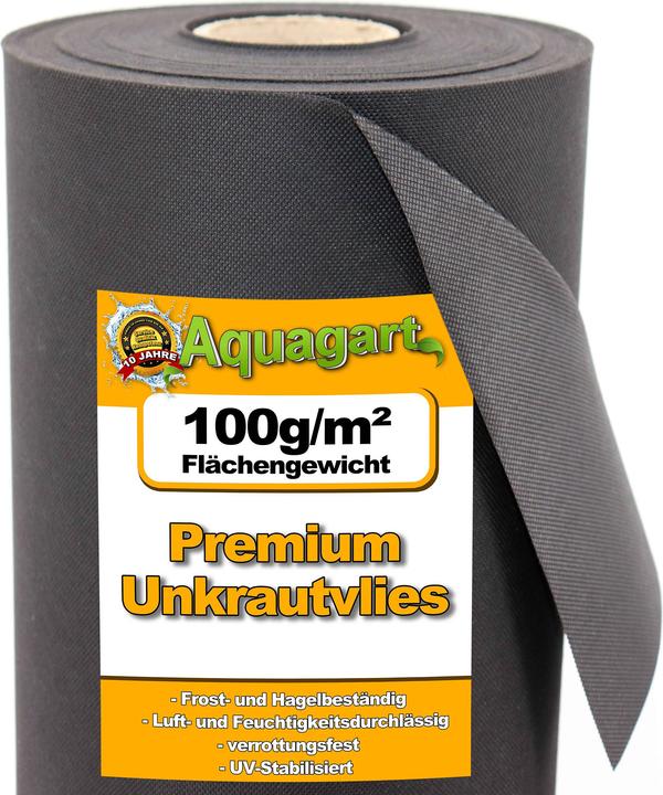 Produktbild Aquagart 700m² Gartenvlies Unkrautvlies Mulchvlies 100g 1,4m br.