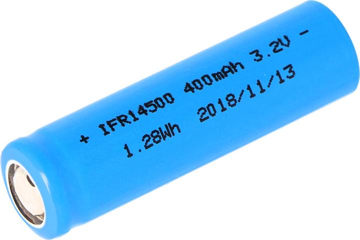 Immagine prodotto Efest Batteria ricaricabile IFR14500 - AA, Flat Top (senza testa) terminale positivo piatto (1 pz., 400 mAh, Accumulatore di carica elettrica)